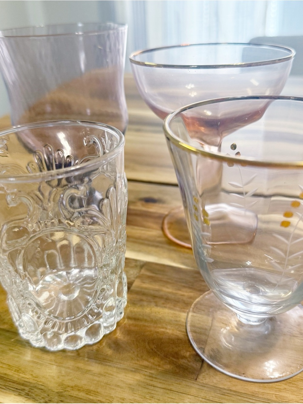 Anthropologie Assorted Set of 7 Glass Coupe Champagne Juice Glasses Multicolor - Picture 2 of 10